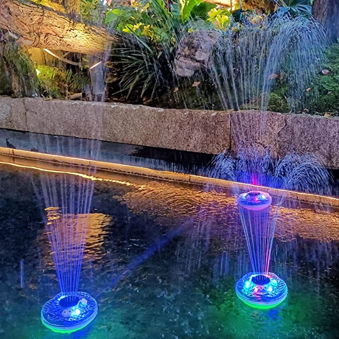 thumbnail image 2 of Pool Water Fountain With Green LED Light, Above Ground Pool Accessories, Waterfall Cooling Sprinkler, Outdoor Decor 2 of 10